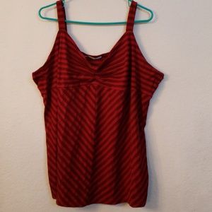 Maurices burgundy/red striped tank